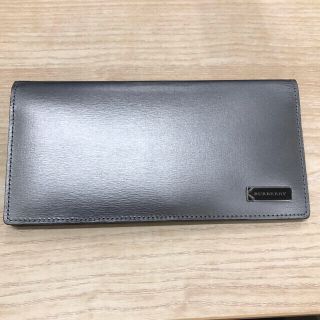 バーバリー(BURBERRY)の【BURBERRY】レザー長財布　ガンメタ(長財布)