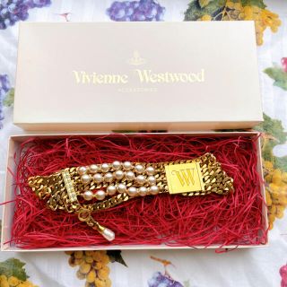 ヴィヴィアンウエストウッド(Vivienne Westwood)のヴィヴィアン 廃盤のパールチョーカー　ゴールド(ネックレス)