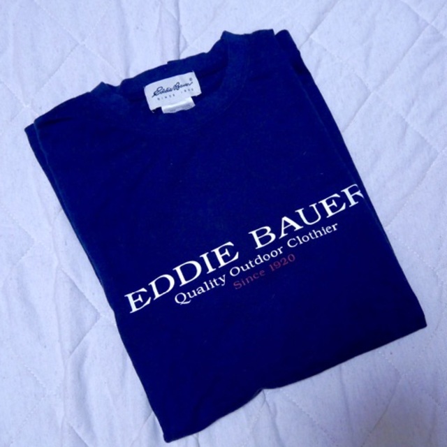 Eddie Bauer(エディーバウアー)のお値下げ　エディバウアー　紺の半袖Tシャツ　メンズトップス　 メンズのトップス(Tシャツ/カットソー(半袖/袖なし))の商品写真