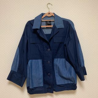 ダブルクローゼット(w closet)の【w closet 】異素材切り替えシャツ羽織り(ミリタリージャケット)