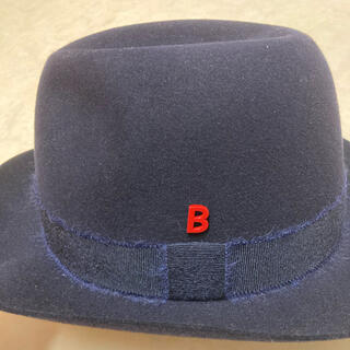 新品 MY BOB ラビットファーハット帽子Mサイズネイビー　定価57,970円(ハット)