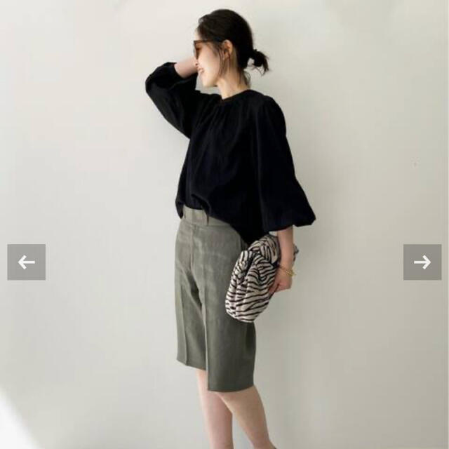 L'Appartement DEUXIEME CLASSE(アパルトモンドゥーズィエムクラス)の新品☺︎C/N Gahter Blouse  ブラック⭐︎ レディースのトップス(シャツ/ブラウス(長袖/七分))の商品写真