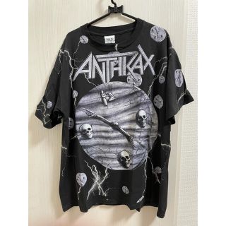 90s anthrax 総柄　バンドtシャツ 激レア　ヴィンテージ(Tシャツ/カットソー(半袖/袖なし))