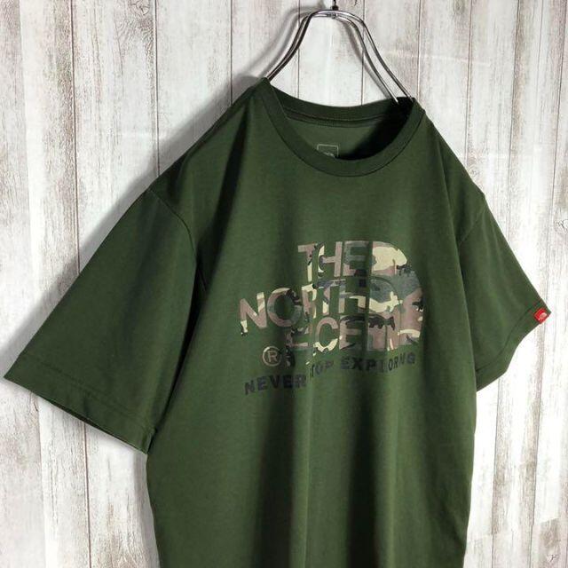 【即完売モデル】 NORTH FACE 迷彩柄 デカロゴ Tシャツ 希少 メンズのトップス(Tシャツ/カットソー(半袖/袖なし))の商品写真