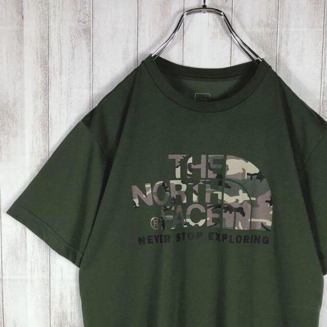 【即完売モデル】 NORTH FACE 迷彩柄 デカロゴ Tシャツ 希少 メンズのトップス(Tシャツ/カットソー(半袖/袖なし))の商品写真