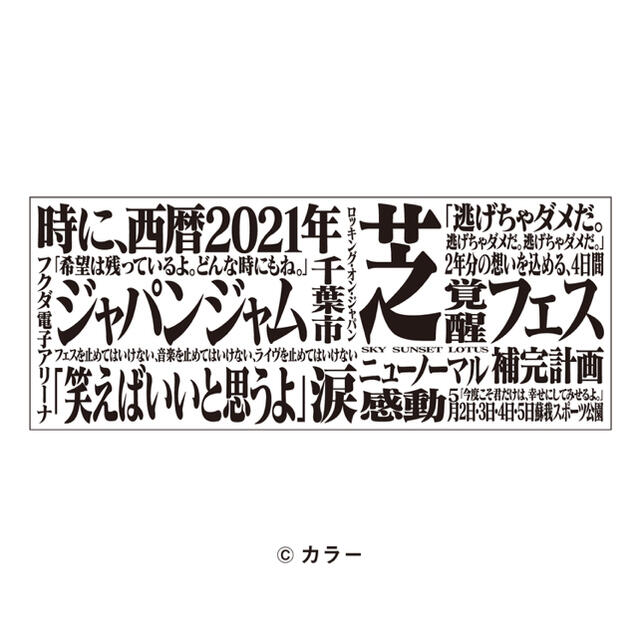 JAPAN JAM 2021 タオル エヴァンゲリオン エンタメ/ホビーのタレントグッズ(ミュージシャン)の商品写真