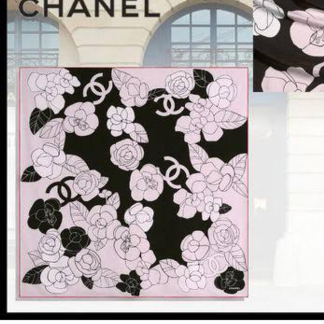 CHANEL シルクカメリアスカーフ 3