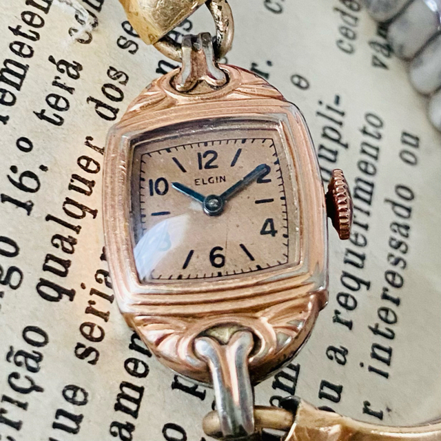 レオウォッチ【高級時計エルジン】Elgin 15石 1940年代 手巻き 腕時計 ビンテージ
