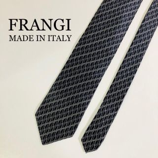 ☆美品☆ FRANGI ネクタイ ブラック 黒 総柄 シルク イタリア製(ネクタイ)