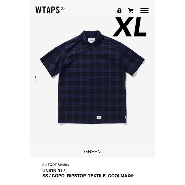 W)taps(ダブルタップス)のWTAPS 21SS UNION 01 SS GREEN XL 新品未使用 メンズのトップス(シャツ)の商品写真