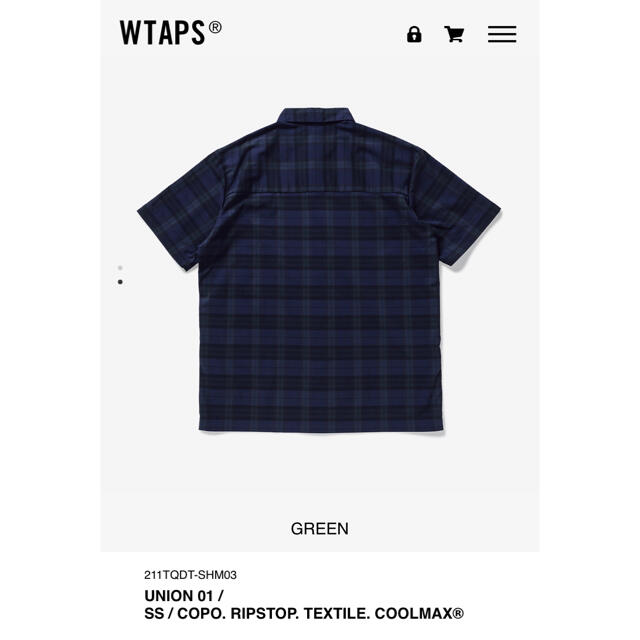 W)taps(ダブルタップス)のWTAPS 21SS UNION 01 SS GREEN XL 新品未使用 メンズのトップス(シャツ)の商品写真