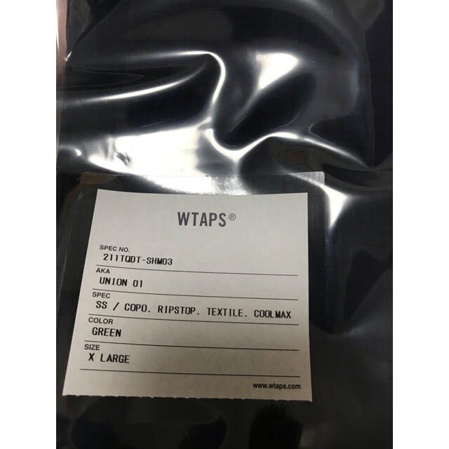 W)taps(ダブルタップス)のWTAPS 21SS UNION 01 SS GREEN XL 新品未使用 メンズのトップス(シャツ)の商品写真