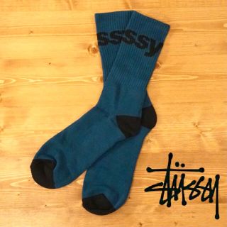 ステューシー(STUSSY)の◆海外限定◆ STUSSY グラフィックロゴ ソックス グリーン　ステューシー(ソックス)