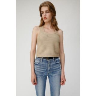 マウジー(moussy)のmoussy BACK CROSS RIB タンクトップ(カットソー(半袖/袖なし))