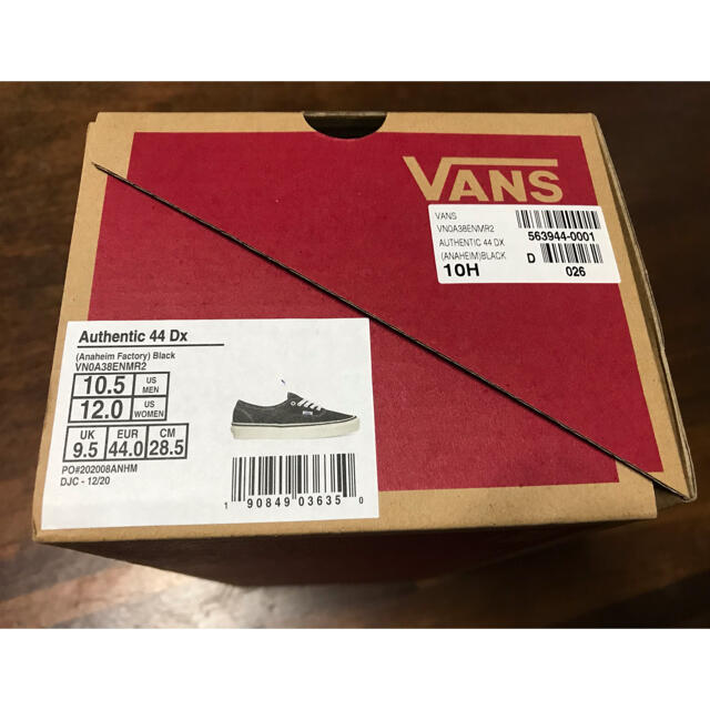 VANS(ヴァンズ)のVANS オーセンティック 44 DX 28.5cm ブラック メンズの靴/シューズ(スニーカー)の商品写真