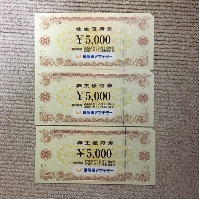 早稲田アカデミー 株主優待 15000円分 早稲田アカデミー 株主優待 15000円分