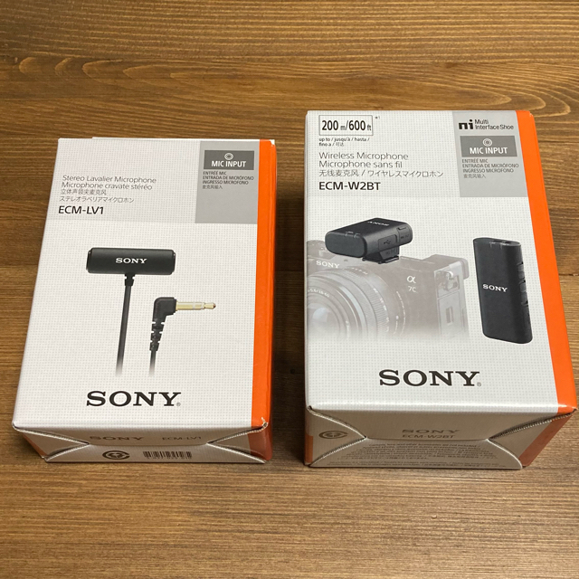 SONY ECM-W2BT + ECM-LV1 ワイヤレスマイク、ラベリアマイク