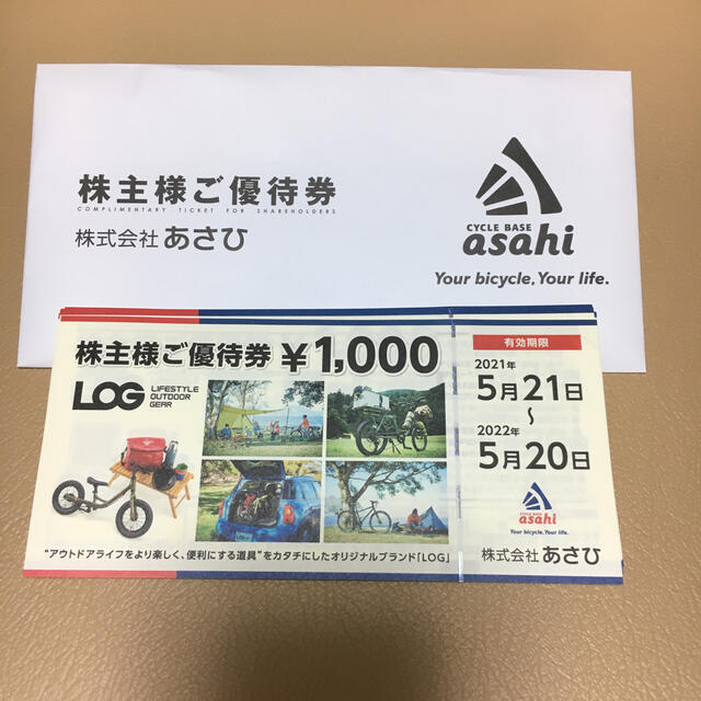 ショッピングあさひ　株主優待　1000円券　55枚