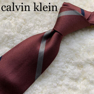カルバンクライン(Calvin Klein)の【人気ブランド】カルバンクライン calvin klein ネクタイ 赤 シルク(ネクタイ)