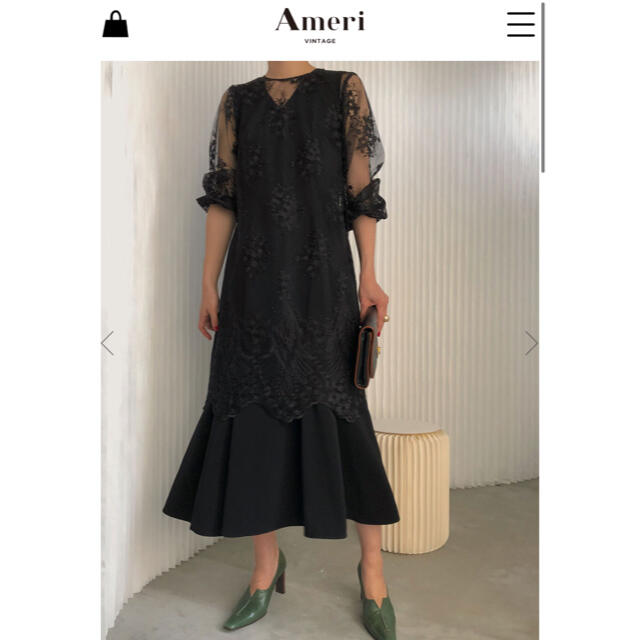 Ameri VINTAGE 3WAY LAYERED LACE DRESSロングワンピース/マキシワンピース