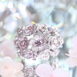 『紫陽花』天然ピンクダイヤモンド◇花束の指輪(リング(指輪))
