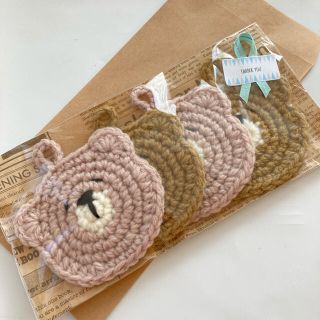 【SALE】寝ぼすけクマちゃん　アクリルたわしエコたわしコースタープチギフト(キッチン小物)