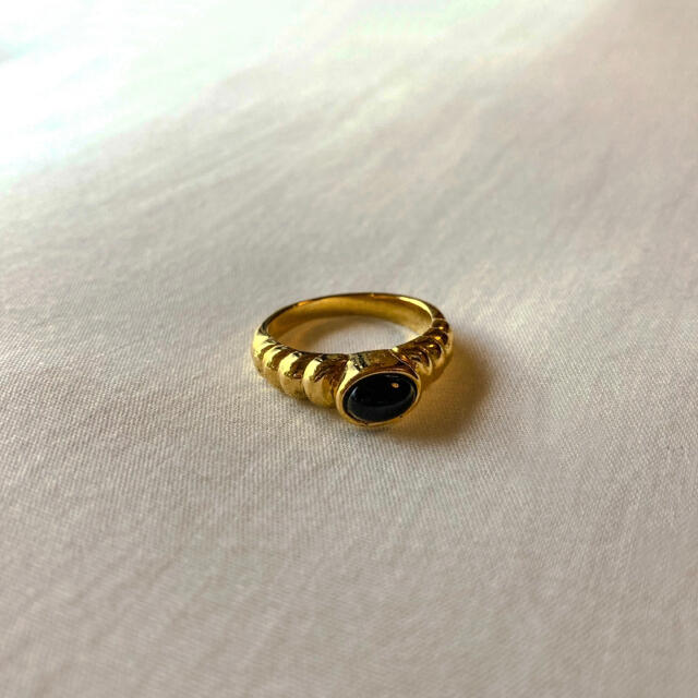 ୨୧ Vintage rétro Black Stone Ring レディースのアクセサリー(リング(指輪))の商品写真