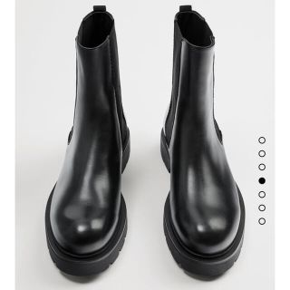 ザラ(ZARA)のZARA ザラ レザーブーツ チェルシーブーツ 40 黒(ブーツ)