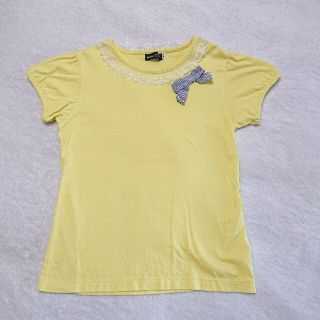 ベベ(BeBe)のBeBe ベベ Tシャツ イエロー 黄色 リボン フリル 140(Tシャツ/カットソー)