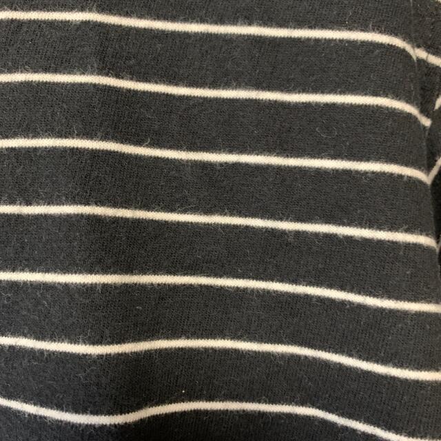 USED メンズ　長袖　ストライプ　黒　Vネック メンズのトップス(Tシャツ/カットソー(七分/長袖))の商品写真