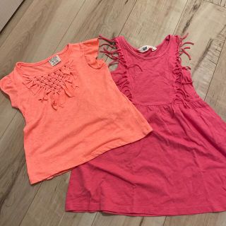 ザラキッズ(ZARA KIDS)の《ZARA girls》《H&M》2着セット(Tシャツ/カットソー)