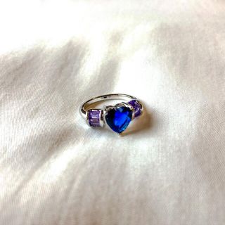 サンタモニカ(Santa Monica)の୨୧ Vintage rétro Blue Heart Crystal ring(リング(指輪))