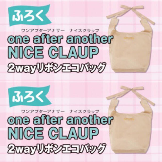 one after another NICE CLAUP(ワンアフターアナザーナイスクラップ)の【nicola 21年5月付録】ワンアフターアナザー ナイスクラップ バッグ2個 レディースのバッグ(エコバッグ)の商品写真