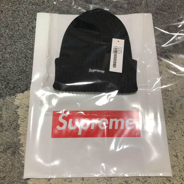 Supreme Overdyed Ribbed Beanie 黒　新品 19ss状態新品未使用ショッパー付