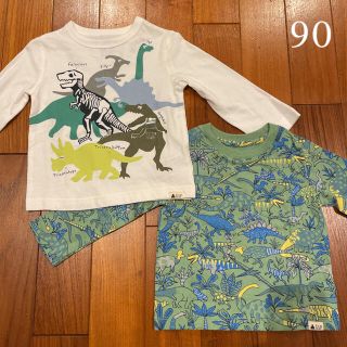 ベビーギャップ(babyGAP)の新品☆babygap☆長袖Tシャツ　恐竜柄　2枚セット☆90cm(Tシャツ/カットソー)