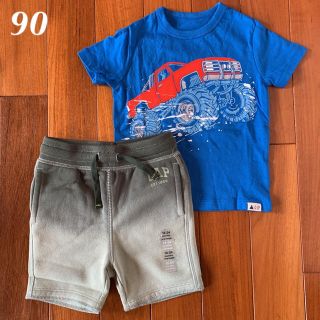 ベビーギャップ(babyGAP)の新品☆babygap☆ブルーTシャツ＆スウェットショートパンツセット☆90㎝(パンツ/スパッツ)