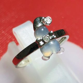 ☆ 雪だるまリング ☆ 瑪瑙 ダイヤモンドリング ☆ 18k 750 雪だるま(リング(指輪))