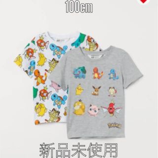 エイチアンドエム(H&M)のH&M 新作　ポケモンプリントTシャツ2枚セット　100(Tシャツ/カットソー)