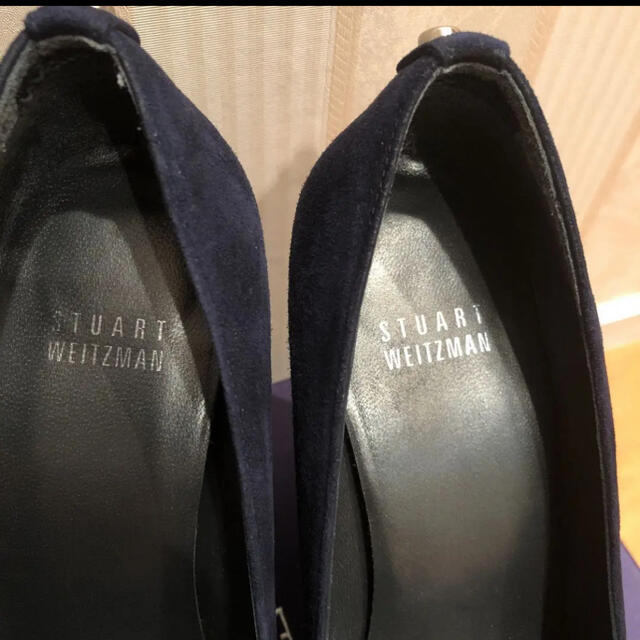 スチュアートワイツマン ネイビー色 パンプス 美品 ウェッジ