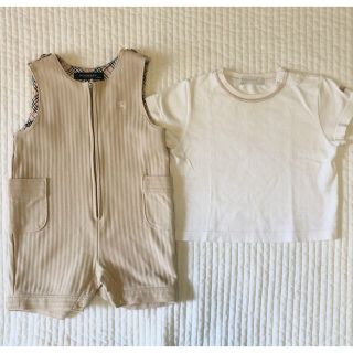 バーバリー(BURBERRY)のBURBERRYバーバリー サロペット/Tシャツセット(ロンパース)