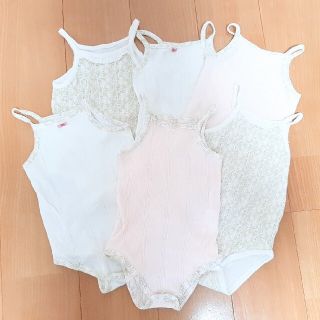 ニシマツヤ(西松屋)の【みんと様専用】キャミソールロンパース 肌着 80 6枚セット(肌着/下着)