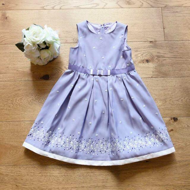 ❤️#❤️ 組曲 120-130 ワンピース 花柄刺繍 紫 フォーマル www.uig