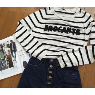 マウジー(moussy)のmoussyボーダートップス(ニット/セーター)