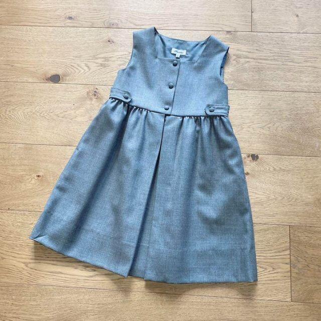 新品 組曲 bouquet ピケ ワンピース 125-130 グレー キッズ/ベビー