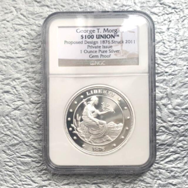 2011 アメリカ モルガン 100ドル NGC GEM PROOF 銀貨