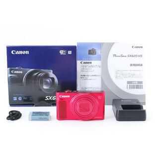 ソニー(SONY)の【ほぼ新品】キャノン Canon PowerShot SX620 HS レッド(コンパクトデジタルカメラ)