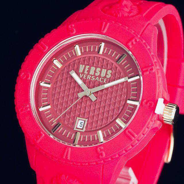 【新品即納】ヴェルサス ヴェルサーチ 高級 メンズ腕時計 43mm レッド 赤