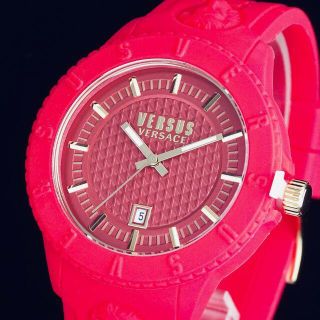 ヴェルサーチ(VERSACE)の【新品即納】ヴェルサス ヴェルサーチ 高級 メンズ腕時計 43mm レッド 赤(腕時計(アナログ))