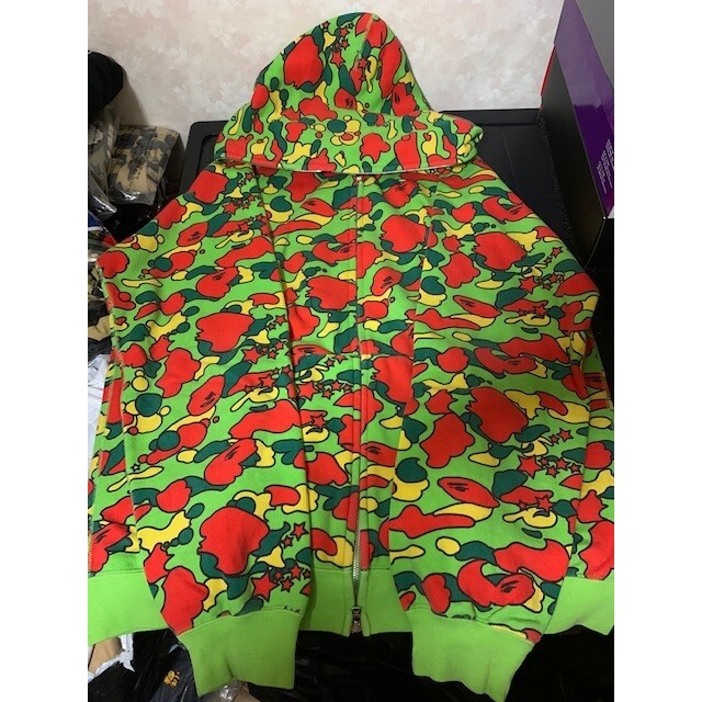 希少 サイケカモ柄 BAPE パーカー APE シャークパーカー