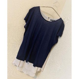 ニジュウサンク(23区)のyukko様　専用＊23区 ONWARD☆ゆったりサイズ　３８　ネイビー(カットソー(半袖/袖なし))